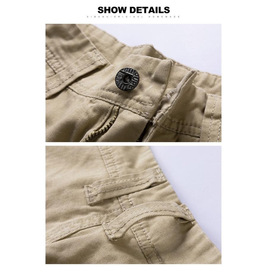 ハーフカーゴパンツ メンズ ショートパンツ ワークパンツ ミリタリー 無地 五分丈 ゆたり 通気 綿 サマー アウトドア | ホームアイホーム | 12