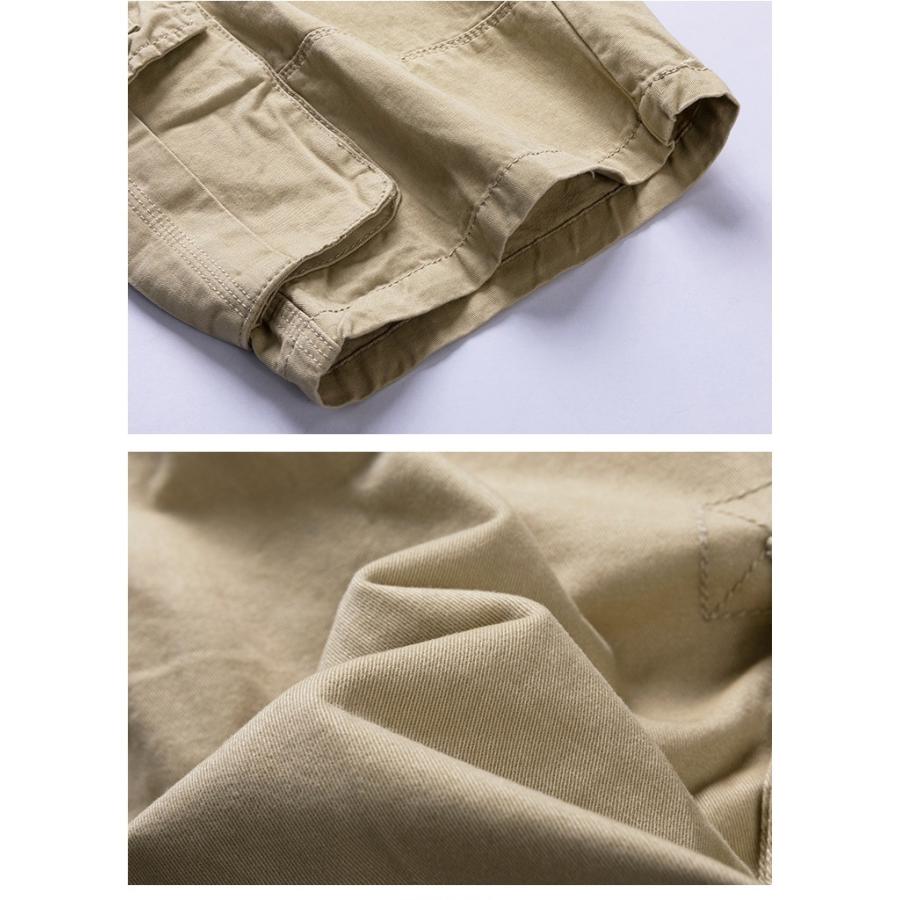 ハーフカーゴパンツ メンズ ショートパンツ ワークパンツ ミリタリー 無地 五分丈 ゆたり 通気 綿 サマー アウトドア | ホームアイホーム | 14