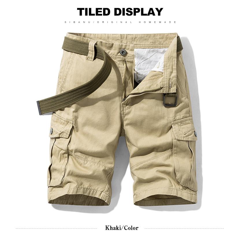 ハーフカーゴパンツ メンズ ショートパンツ ワークパンツ ミリタリー 無地 五分丈 ゆたり 通気 綿 サマー アウトドア | ホームアイホーム | 06