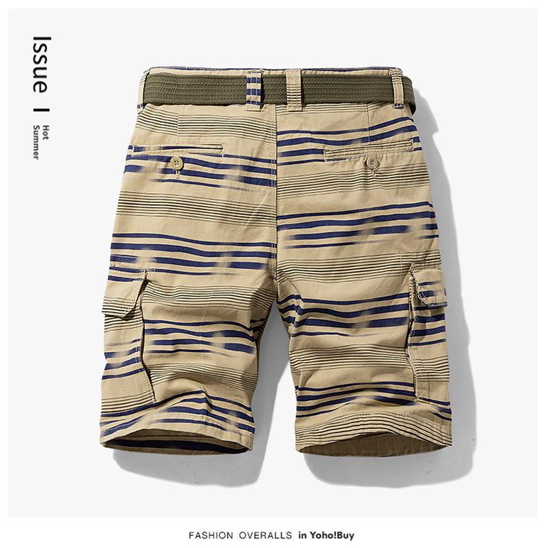 カーゴパンツ ショートパンツ ボーダー柄 メンズ短パン おしゃれ 多ポケット アウトドア カジュアル 夏 ハーフパンツ | ホームアイホーム | 03