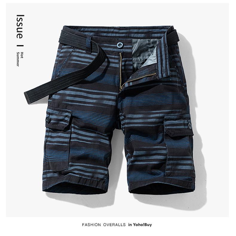 カーゴパンツ ショートパンツ ボーダー柄 メンズ短パン おしゃれ 多ポケット アウトドア カジュアル 夏 ハーフパンツ | ホームアイホーム | 07
