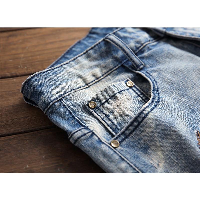 ハーフパンツ ショートパンツ カットオフ メンズ アップリケ 個性 オシャレ ジーンズ デニム | ホームアイホーム | 03