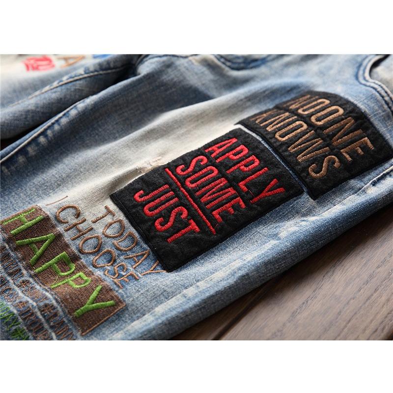 ハーフパンツ ショートパンツ カットオフ メンズ アップリケ 個性 オシャレ ジーンズ デニム | ホームアイホーム | 05