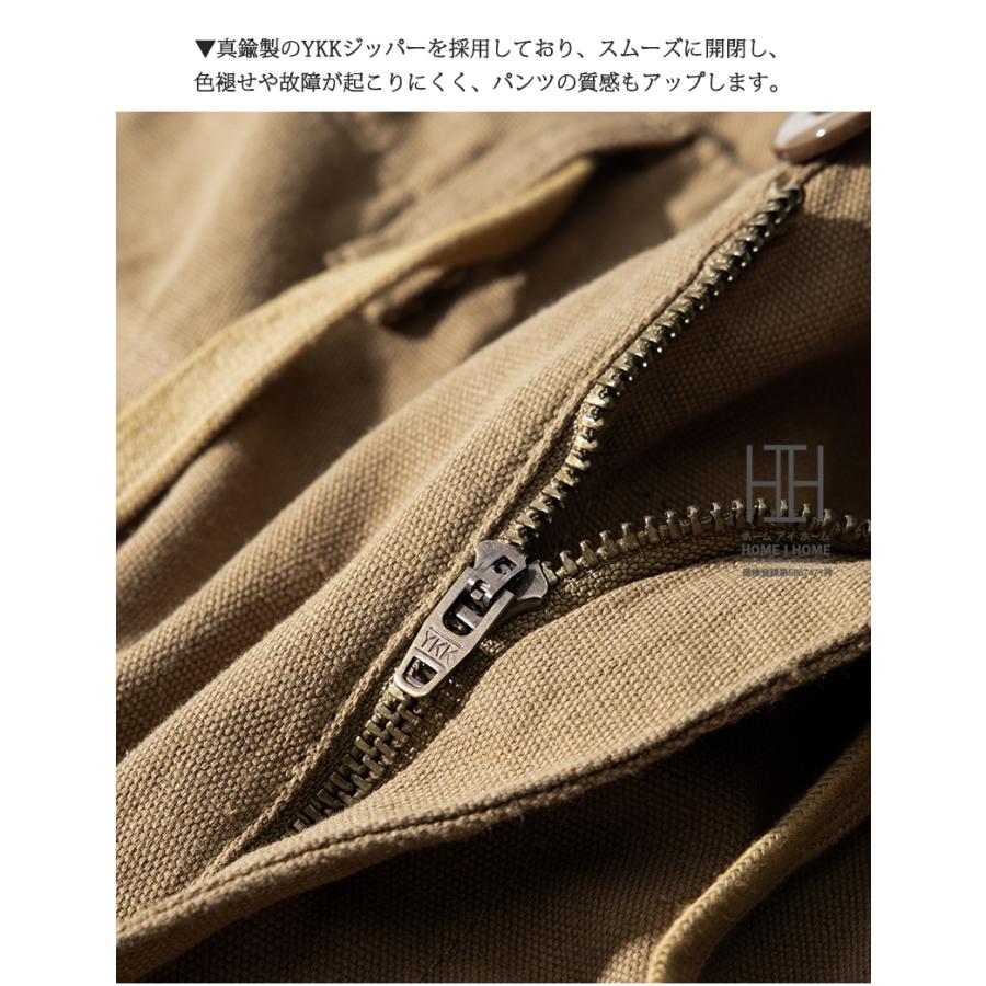 ショートカーゴパンツ メンズ ハーフパンツ 大容量ポケット 綿100％ キャンバス M42 カーキ 軍パン M-42 ミリタリーパンツ 短パン アウトドア 半ズボン 丈夫 | ホームアイホーム | 16
