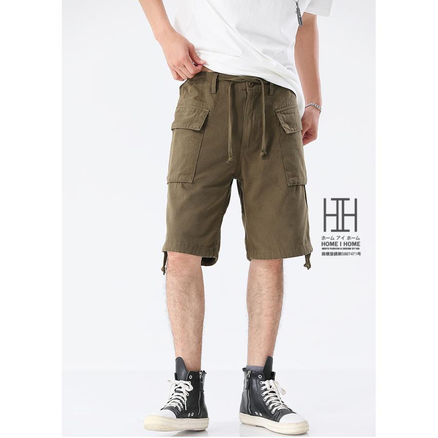 ショートカーゴパンツ メンズ ハーフパンツ 大容量ポケット 綿100％ キャンバス M42 カーキ 軍パン M-42 ミリタリーパンツ 短パン アウトドア 半ズボン 丈夫 | ホームアイホーム | 06