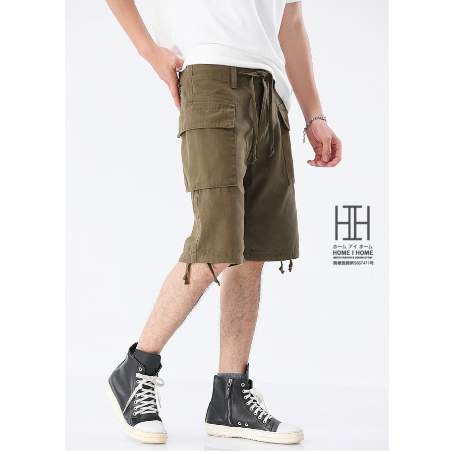 ショートカーゴパンツ メンズ ハーフパンツ 大容量ポケット 綿100％ キャンバス M42 カーキ 軍パン M-42 ミリタリーパンツ 短パン アウトドア 半ズボン 丈夫 | ホームアイホーム | 07