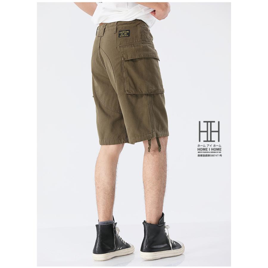 ショートカーゴパンツ メンズ ハーフパンツ 大容量ポケット 綿100％ キャンバス M42 カーキ 軍パン M-42 ミリタリーパンツ 短パン アウトドア 半ズボン 丈夫 | ホームアイホーム | 08