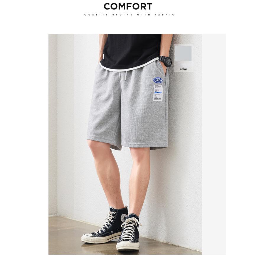 ハーフパンツ メンズ ショートパンツ 無地 ワッフル生地 スウェットパンツ ジャージ ゆったり スポーツ リラックス 夏 | ホームアイホーム | 10