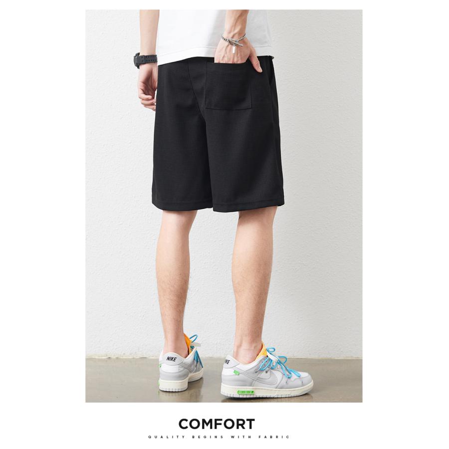 ハーフパンツ メンズ ショートパンツ 無地 ワッフル生地 スウェットパンツ ジャージ ゆったり スポーツ リラックス 夏 | ホームアイホーム | 15