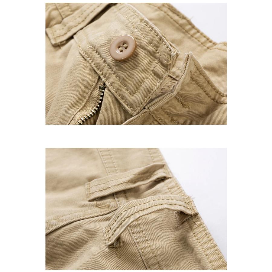 五分丈カーゴパンツ 半ズボン メンズ 短パン 無地多ポケット ワークパンツ 作業着 アウトドア ミリタリー系 カジュアル サマー 夏 ショートパンツ | ホームアイホーム | 08