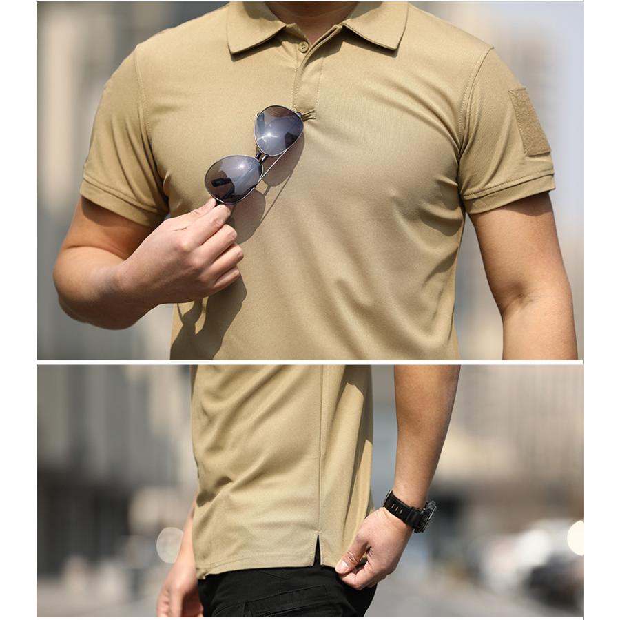 ミリタリーシャツ ポロシャツ 半袖 メンズ 無地 吸汗速乾スポーツウェア 通気 シンプル 襟付き アウトドア アミー トレーニング スポーツ ゴルフ | ホームアイホーム | 05