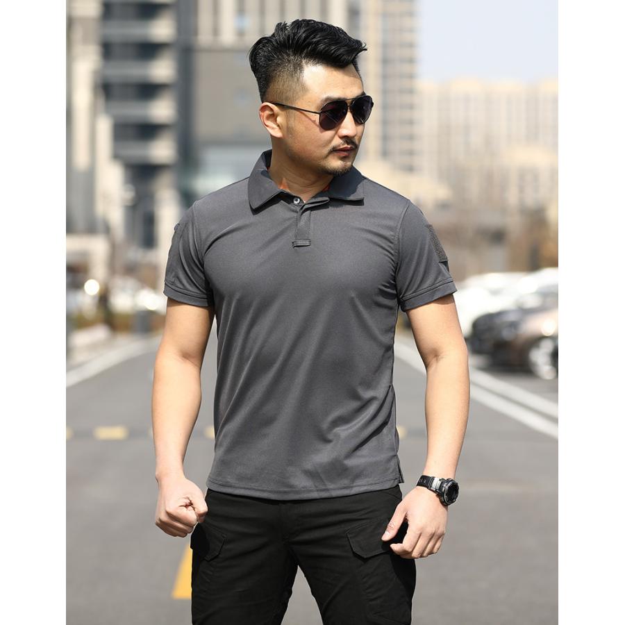 ミリタリーシャツ ポロシャツ 半袖 メンズ 無地 吸汗速乾スポーツウェア 通気 シンプル 襟付き アウトドア アミー トレーニング スポーツ ゴルフ | ホームアイホーム | 08