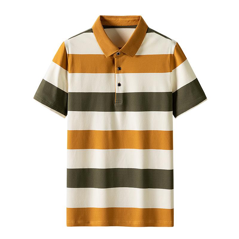 ゴルフウェア ポロシャツ メンズ ビジポロ 半袖 カラー配色 ボーダー柄 父の日 ビジネス 夏シャツ トップス テニス スポーツ カジュアル 仕事着 | ホームアイホーム | 02