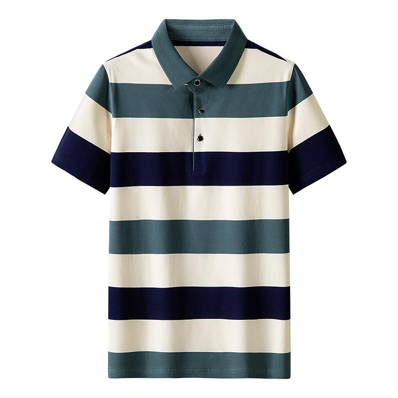 ゴルフウェア ポロシャツ メンズ ビジポロ 半袖 カラー配色 ボーダー柄 父の日 ビジネス 夏シャツ トップス テニス スポーツ カジュアル 仕事着 | ホームアイホーム | 04