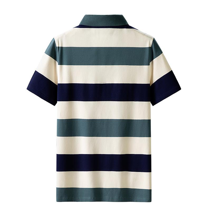 ゴルフウェア ポロシャツ メンズ ビジポロ 半袖 カラー配色 ボーダー柄 父の日 ビジネス 夏シャツ トップス テニス スポーツ カジュアル 仕事着 | ホームアイホーム | 05