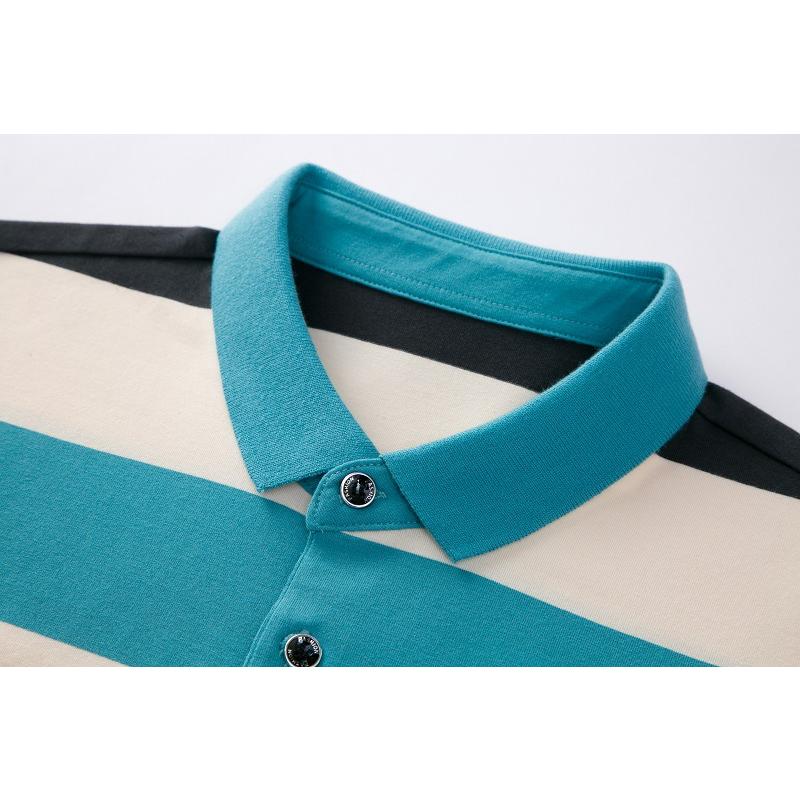 ゴルフウェア ポロシャツ メンズ ビジポロ 半袖 カラー配色 ボーダー柄 父の日 ビジネス 夏シャツ トップス テニス スポーツ カジュアル 仕事着 | ホームアイホーム | 07