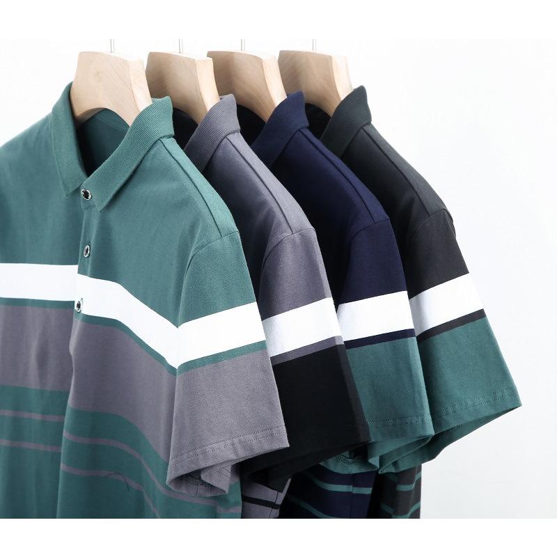 ゴルフウェア ポロシャツ メンズ ビジポロ 半袖 ボーダー柄 ストレッチ カラー配色 父の日 スリム ビジネス 夏シャツ トップス テニス スポーツ サマー | ホームアイホーム | 06