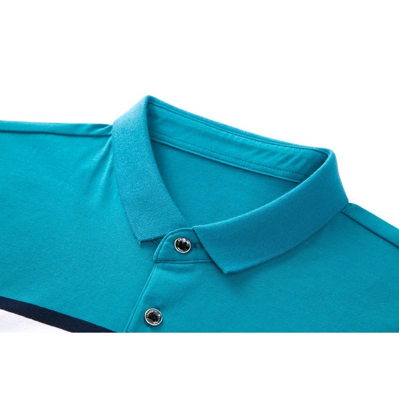 ビジポロ ポロシャツ 半袖 メンズ ボーダーシャツ おしゃれ カラー配色 きれいめ 通勤 カジュアル スポーツ ゴルフ トップス スリム コットン ストレッチ | ホームアイホーム | 07