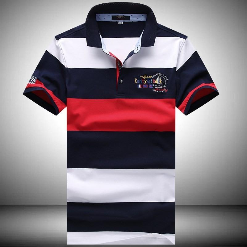 ポロシャツ 半袖 ボーダー メンズ 英字 カジュアル 刺繍 通気性 ゴルフウェア ポロ 涼しい 夏 | ホームアイホーム