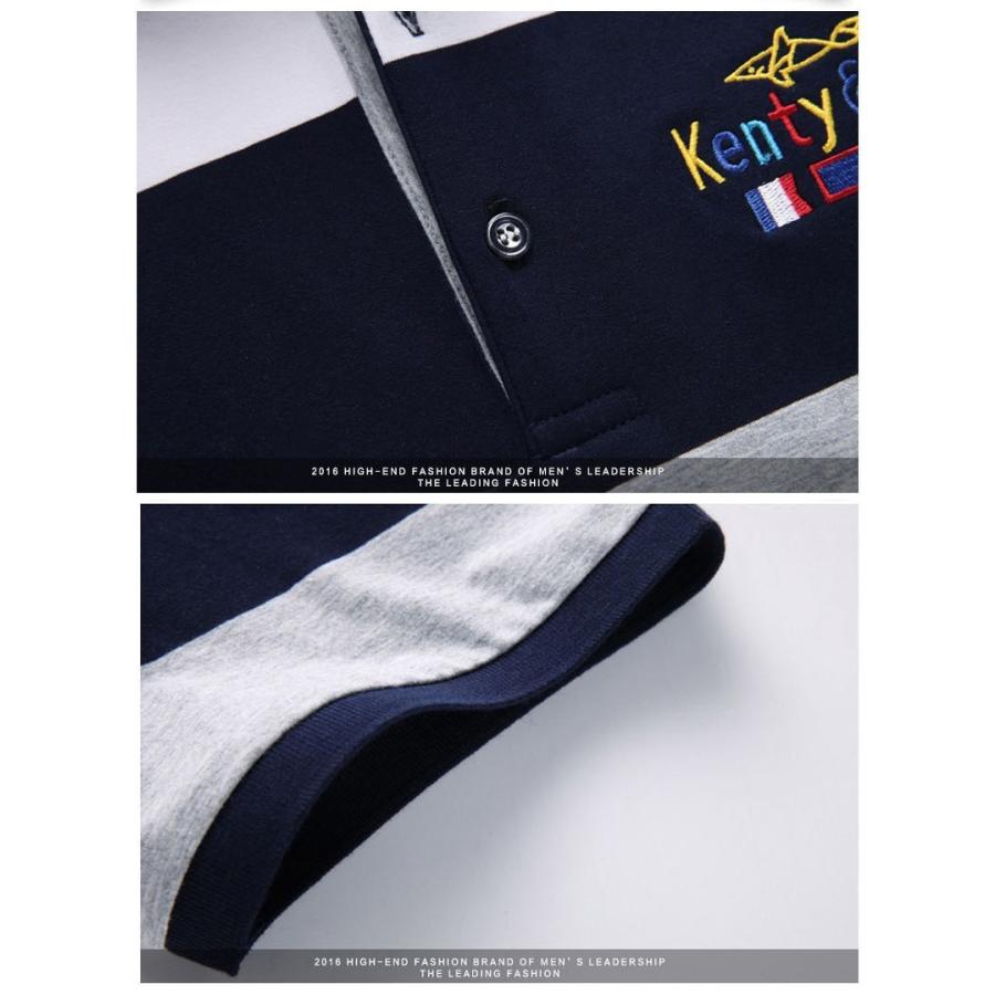 ポロシャツ 半袖 ボーダー メンズ 英字 カジュアル 刺繍 通気性 ゴルフウェア ポロ 涼しい 夏 | ホームアイホーム | 11