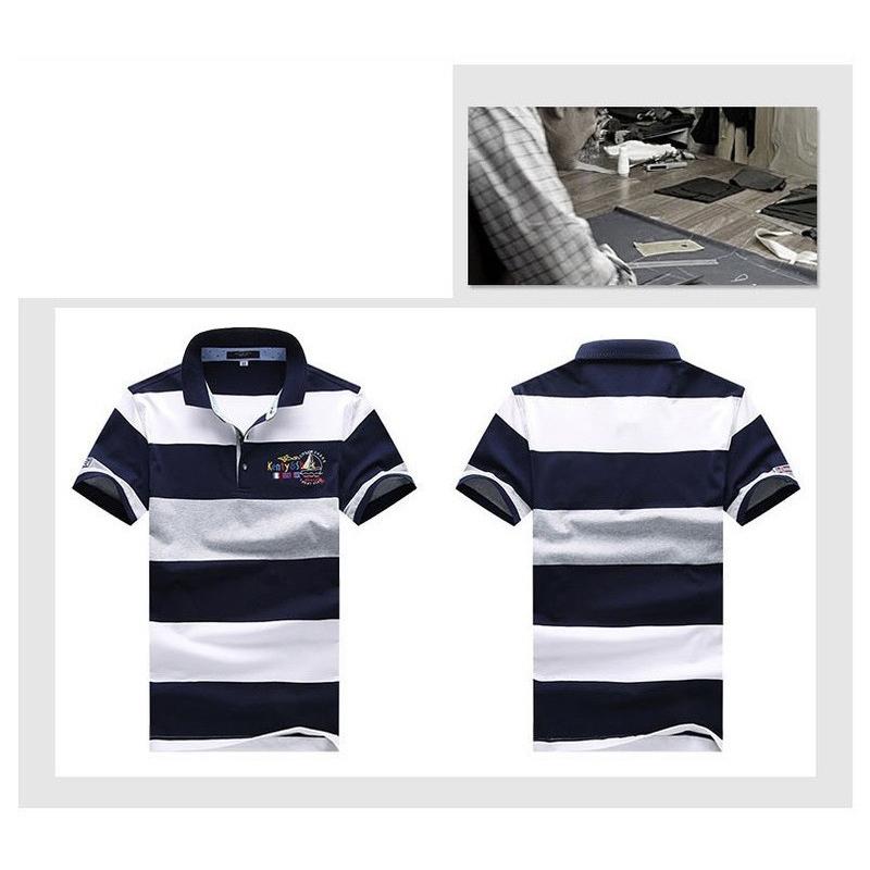 ポロシャツ 半袖 ボーダー メンズ 英字 カジュアル 刺繍 通気性 ゴルフウェア ポロ 涼しい 夏 | ホームアイホーム | 07