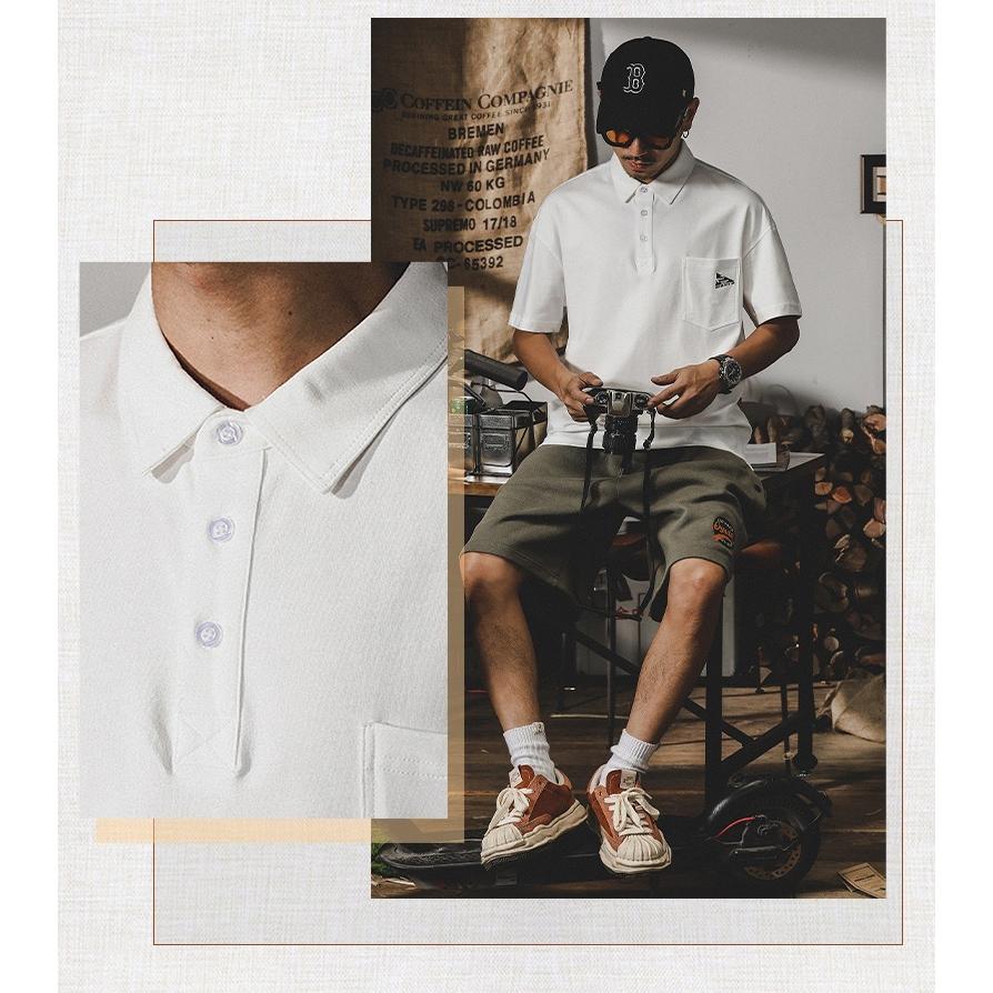 ポロシャツ 半袖 プルオーバーシャツ メンズ ポケット付き ビッグシルエット ワンポイント ストリート リゾート | ホームアイホーム | 06