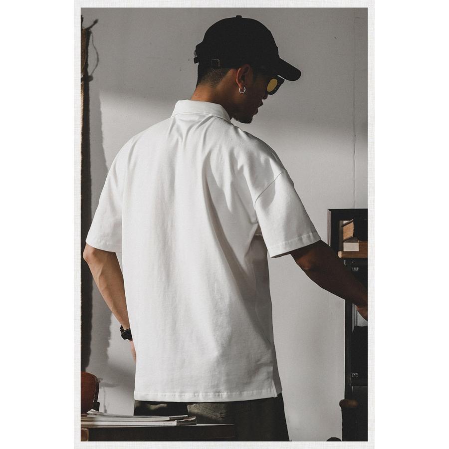 ポロシャツ 半袖 プルオーバーシャツ メンズ ポケット付き ビッグシルエット ワンポイント ストリート リゾート | ホームアイホーム | 08