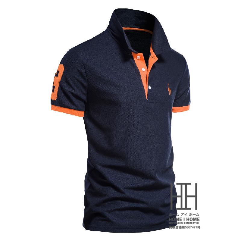 ポロシャツ メンズ 半袖 ボタンダウン ゴルフ 刺繍入り ワンポイント おしゃれ カラー配色 ビジポロ 大きい スポーツ カジュアル サマー 夏 夏服 トップス | ホームアイホーム | 08