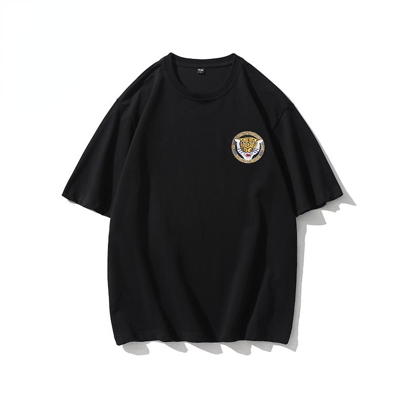 丸首tシャツ 刺繍入り メンズ 半袖 オシャレ 通気 綿t 吸汗 半袖tシャツ カットソー トップス 夏 白 黒 | ホームアイホーム | 04