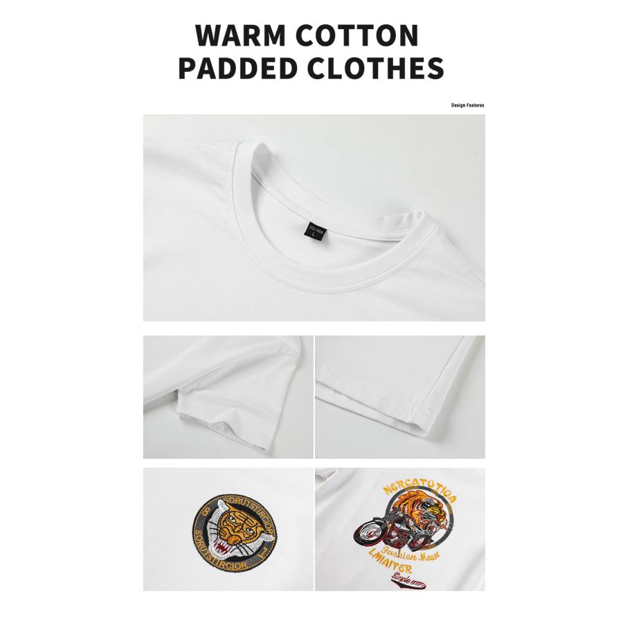 丸首tシャツ 刺繍入り メンズ 半袖 オシャレ 通気 綿t 吸汗 半袖tシャツ カットソー トップス 夏 白 黒 | ホームアイホーム | 06