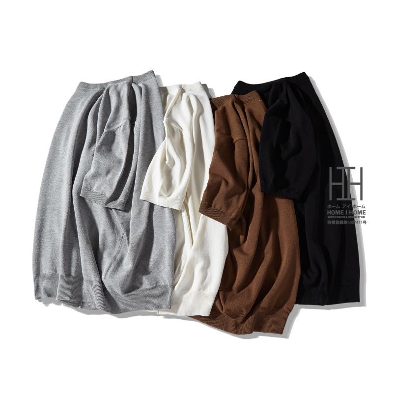 サマーニット メンズ 半袖 セーター Tシャツ 半袖Tシャツ ひんやり ストレッチ メンズニット おしゃれ 大人 ニット 大きいサイズ 半袖ニット 無地 ユニセックス | ホームアイホーム | 06