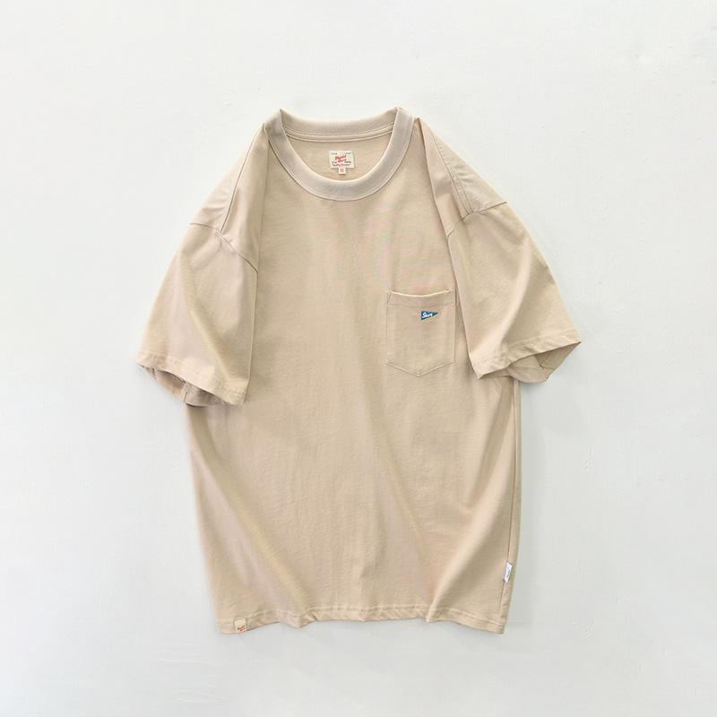 丸首tシャツ ポケット付き 綿t シンプル 半袖tシャツ カレッジ カジュアル 無地 カットソー 260g 夏 トップス ユニセックス インナー 吸湿 | ホームアイホーム | 04