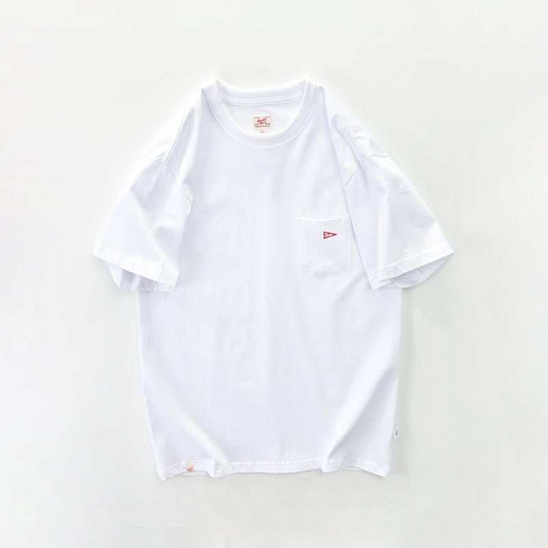 丸首tシャツ ポケット付き 綿t シンプル 半袖tシャツ カレッジ カジュアル 無地 カットソー 260g 夏 トップス ユニセックス インナー 吸湿 | ホームアイホーム | 01