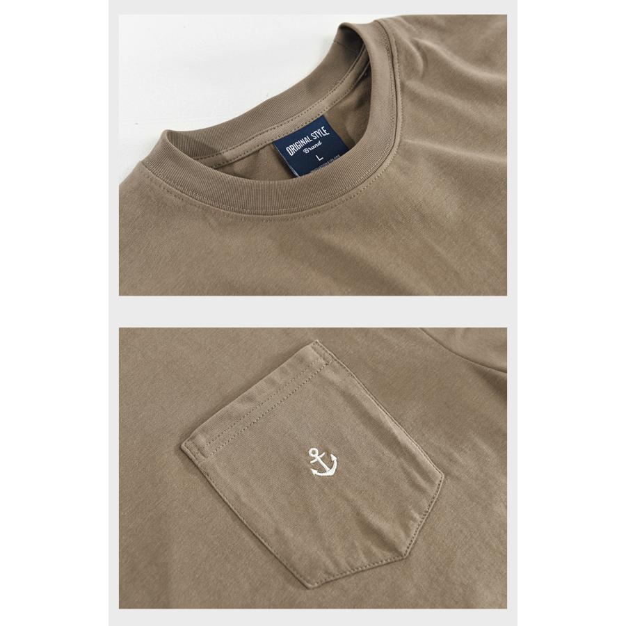tシャツ メンズ シンプル 胸ポケットつき 刺繍 綿素材 着心地良い 通気 吸汗 トップス カジュアル ユニセックス カレッジ アメカジ 夏 | ホームアイホーム | 13