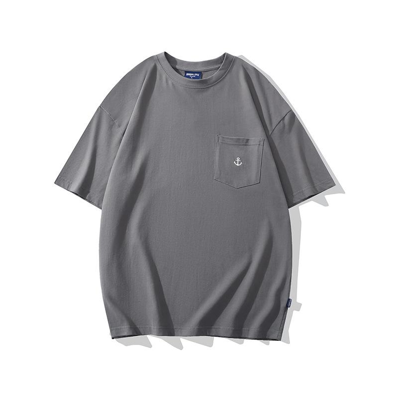tシャツ メンズ シンプル 胸ポケットつき 刺繍 綿素材 着心地良い 通気 吸汗 トップス カジュアル ユニセックス カレッジ アメカジ 夏 | ホームアイホーム | 04