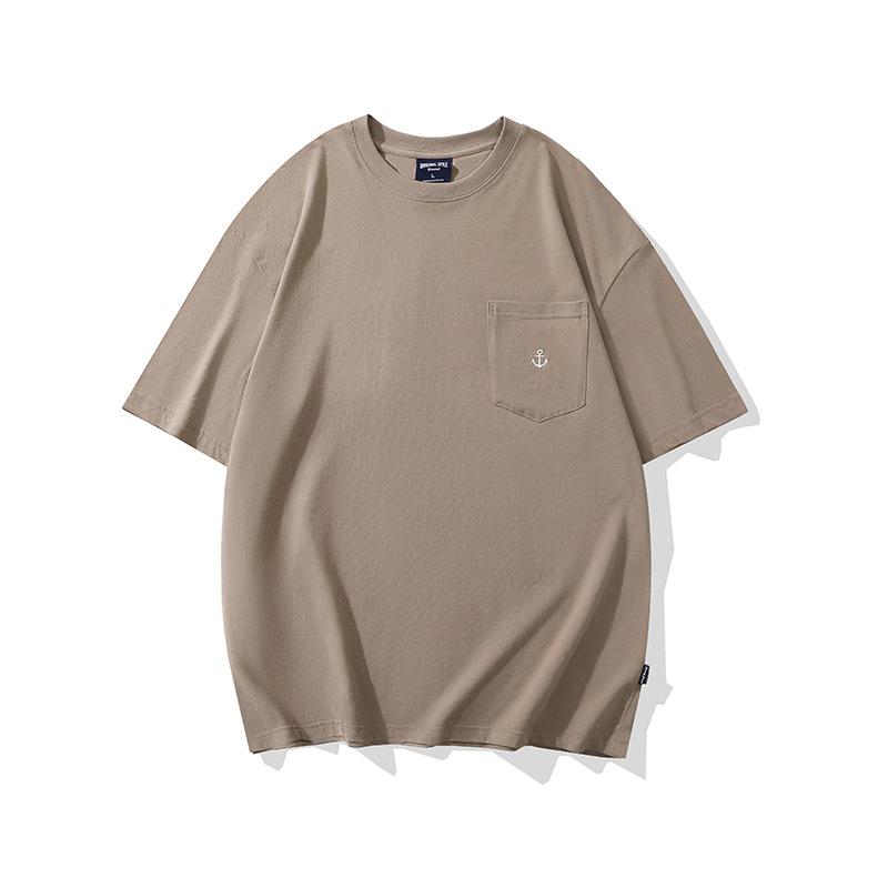 tシャツ メンズ シンプル 胸ポケットつき 刺繍 綿素材 着心地良い 通気 吸汗 トップス カジュアル ユニセックス カレッジ アメカジ 夏 | ホームアイホーム | 05