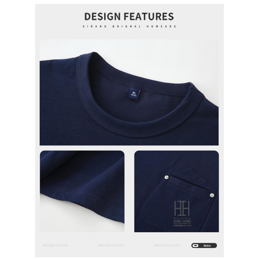 ヘビーウェイトTシャツ tシャツ メンズ 半袖 アメカジ ポケットデザイン おしゃれ 綿 100 大きいサイズ カジュアル シンプル ワンポイント 20代 30代 40代 50代 | ホームアイホーム | 04