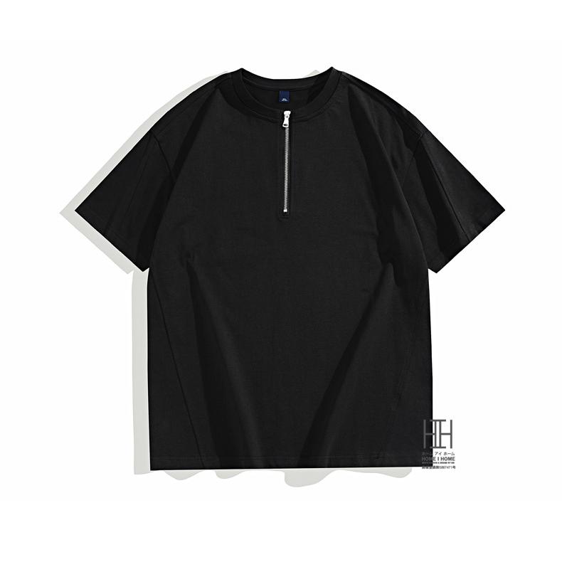 tシャツ メンズ 半袖 無地 おしゃれ カットソー 綿 100 クルーネック ハーフジップ おしゃれ プルオーバー トップス カジュアル インナー 重ね着 キレイめ | ホームアイホーム | 10