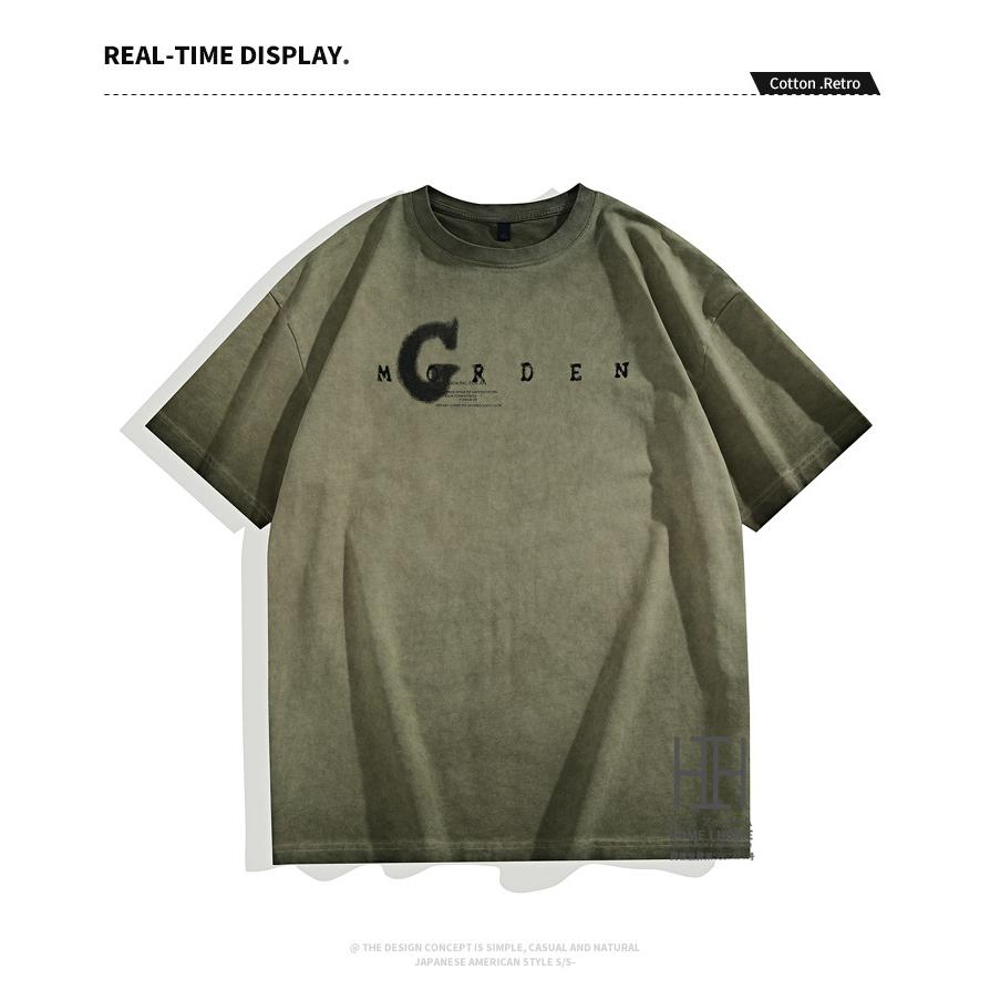 半袖tシャツ カットソー メンズ ヘビーウェイト プリント ウォッシュ加工 ユーズド おしゃれ ルーズ 大きいサイズ 綿 100 クルーネック トップス プリントT 夏物 | ホームアイホーム | 07