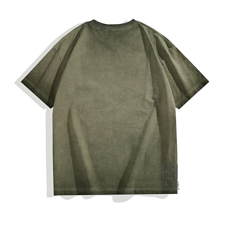 半袖tシャツ カットソー メンズ ヘビーウェイト プリント ウォッシュ加工 ユーズド おしゃれ ルーズ 大きいサイズ 綿 100 クルーネック トップス プリントT 夏物 | ホームアイホーム | 09