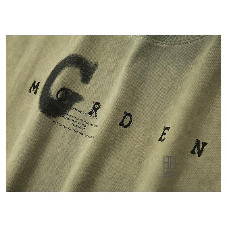 半袖tシャツ カットソー メンズ ヘビーウェイト プリント ウォッシュ加工 ユーズド おしゃれ ルーズ 大きいサイズ 綿 100 クルーネック トップス プリントT 夏物 | ホームアイホーム | 11