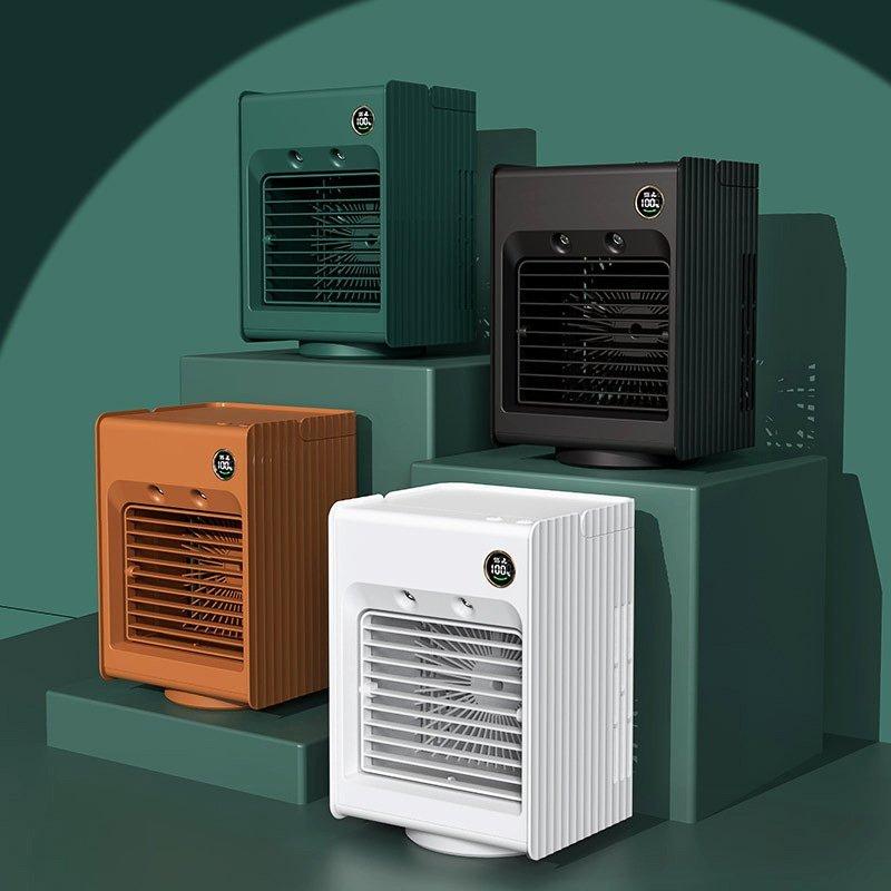 扇風機 冷風機 type-c充電式 自動首振り 加湿器 3段階風量調節 スポットクーラー 卓上 サーキュレーター 車載 加湿 冷却 静音 熱中症対策 | ホームアイホーム