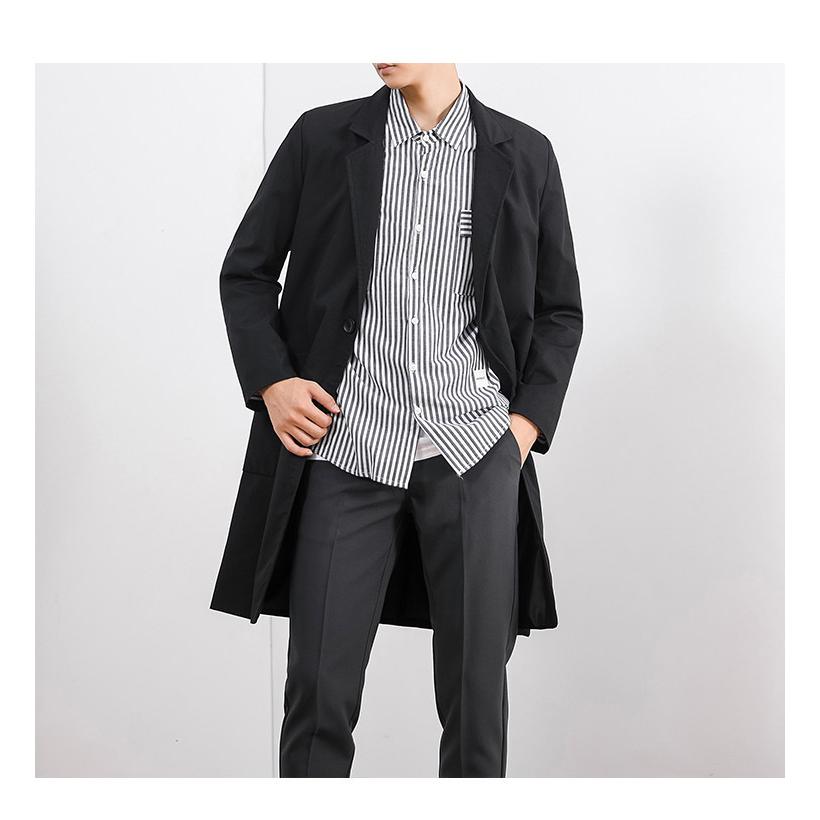 チェスターコート メンズ ミドル丈 膝上 シングル シンプル 軽い ステンカラーコート メンズカジュアル 黒 ビジネス 薄手 アウター 春秋 | ホームアイホーム | 07