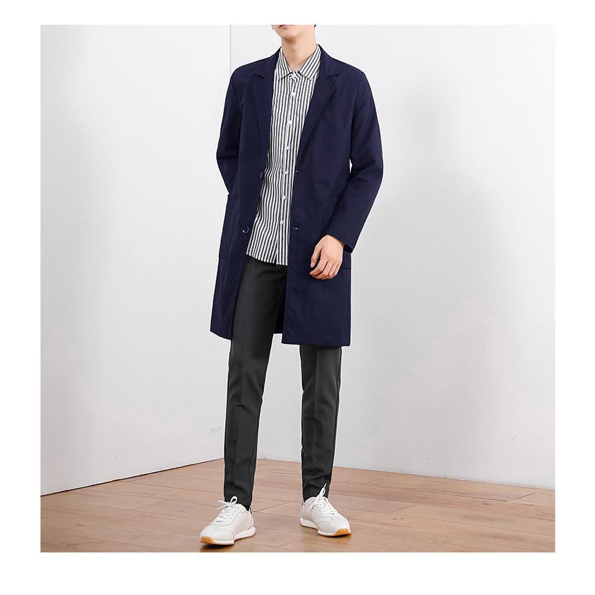 チェスターコート メンズ ミドル丈 膝上 シングル シンプル 軽い ステンカラーコート メンズカジュアル 黒 ビジネス 薄手 アウター 春秋 | ホームアイホーム | 12