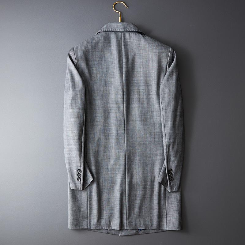 ステンカラーコート メンズ ビジネスコート チェック ミドル丈 シンプル 膝上 きれいめ 通勤 仕事 オフィス 50代 60代 アウター 冬 秋 春 | ホームアイホーム | 08