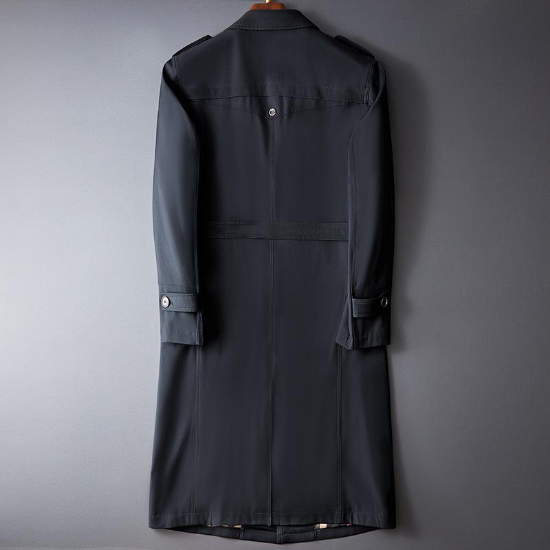 ダブルトレンチコートメンズ ロング Pコート ビジネス ベルト付き ミリタリー フォーマル チェック裏地 塹壕 通勤春秋 | ホームアイホーム | 08