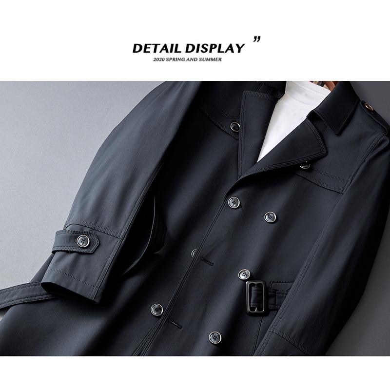 ダブルトレンチコートメンズ ロング Pコート ビジネス ベルト付き ミリタリー フォーマル チェック裏地 塹壕 通勤春秋 | ホームアイホーム | 10