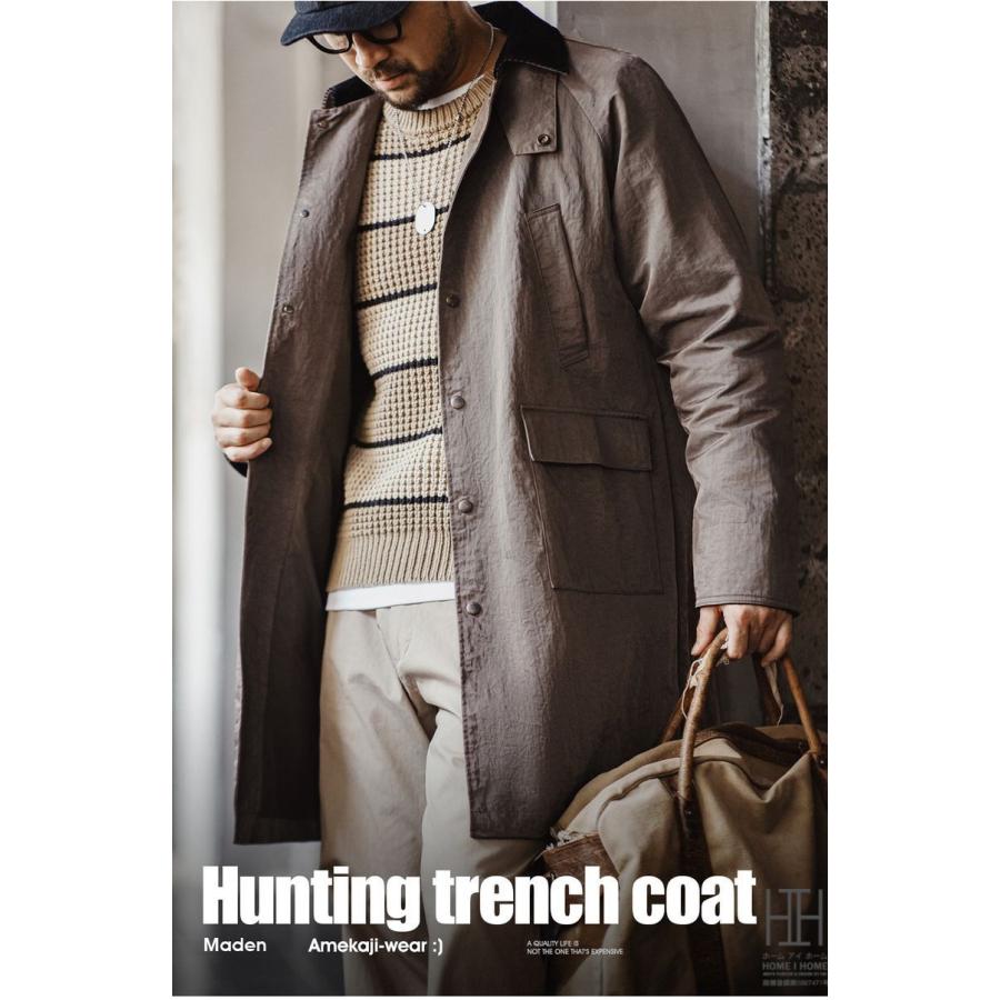 ハンティングロングコート ステンカラーコート メンズ ミドル丈 ナイロンジャケット 軽量 おしゃれ 大きいサイズ ビジネスコート ロングコート カジュアル 秋 冬 | ホームアイホーム | 06