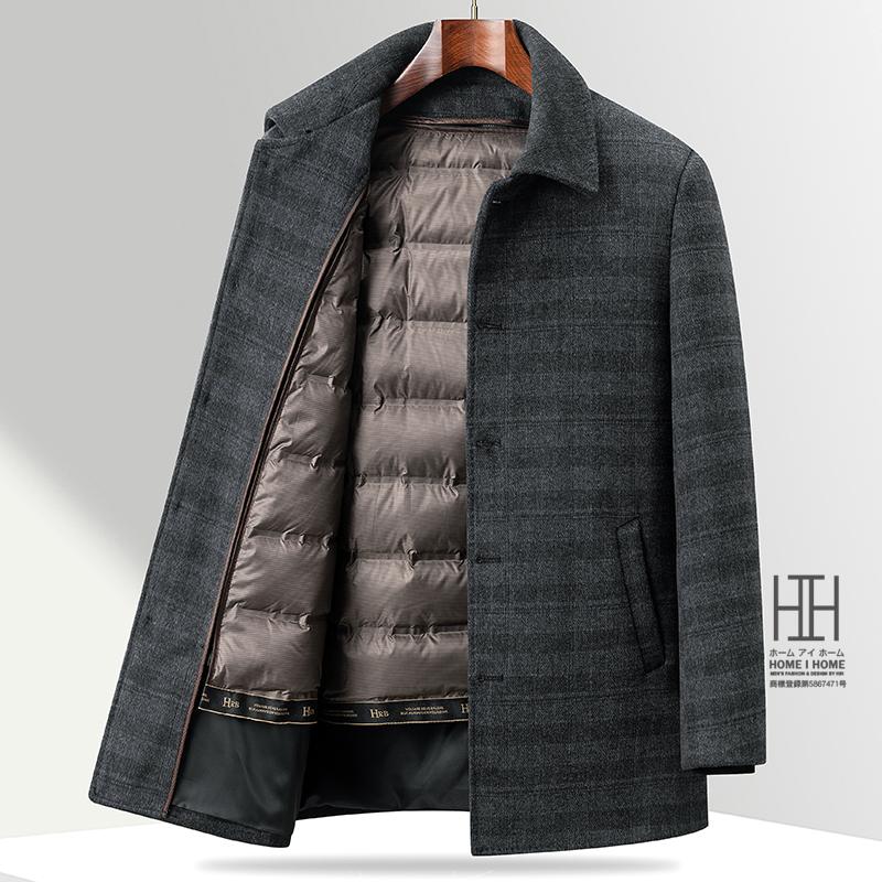 ステンカラーコート メンズ ウールコート 秋 冬 春 ダウンコート ダウンライナー ウール混 防寒 中綿ダウン ライナー 取り外し可 大きいサイズ バルカラーコート | ホームアイホーム | 12