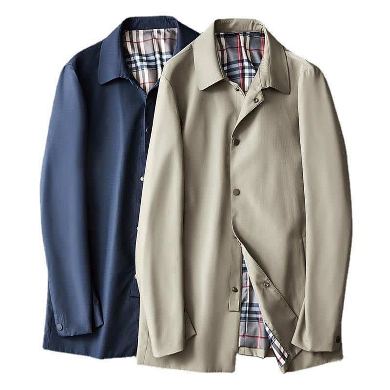 ステンカラーコート メンズ 無地 スナップボタン留め ビジネスコート シンプル カジュアル きれいめ 通勤 仕事 コート アウター 冬 秋 春 | ホームアイホーム | 03